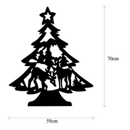 Wallity XMASBLACK - 024 Accesorio decorativo de pared de metal Negro